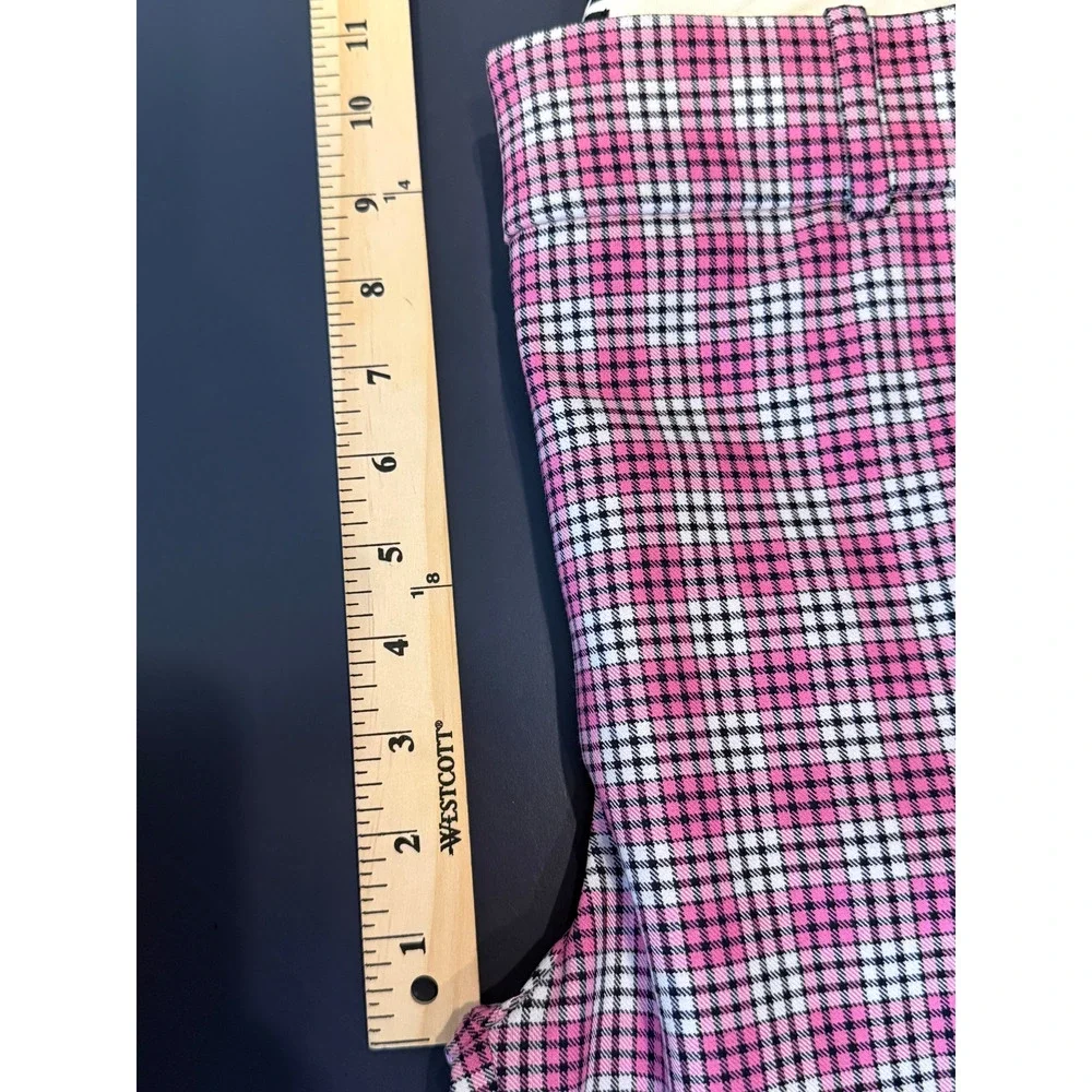 NWT J. Crew Cameron Slim Ankle Pant Pink Black Plaid Size 8 Preppy